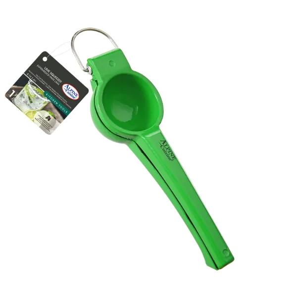 Alpine Cuisine Aluminum Lime Squeezer green 8.1x2.4 in with hook
