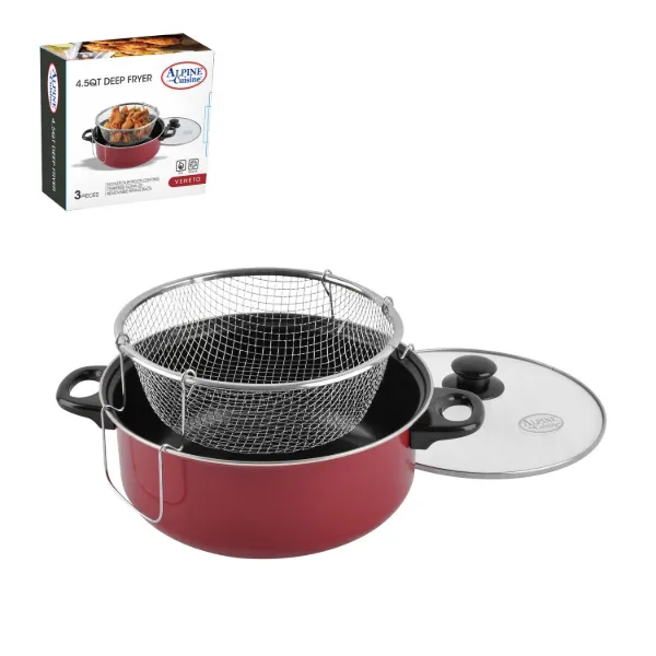 Cooking Fryer pot 4.5QT with Glass Lid