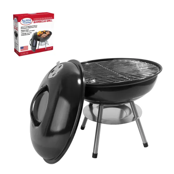 BBQ Grill Round 14x15in Black color