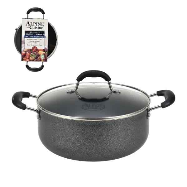 Dutch Oven Aluminum 5Qt, Nonstick coating, Gray open stock