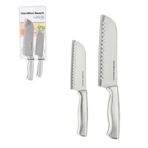 HB Santoku Knife 2pc Set SS 5in, 7in Stainless steel Handle