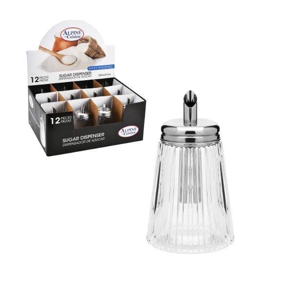 Glass Sugar bottle 12pc set 9oz in display box
