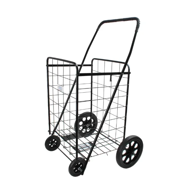 Unassembled Shopping Cart 24x21x41in, 4 Wheels Black