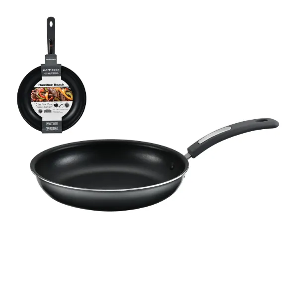 HB 10in Aluminum Fry Pan 2.5mm Gray and black Nonstick interior soft touch handle