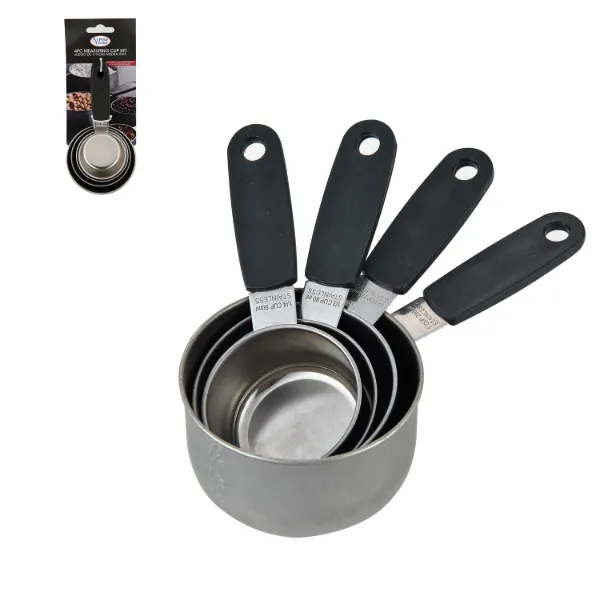 Measuring cup 4pc set SS 2.3Oz, 2.5Oz, 4.3Oz, 8.5Oz