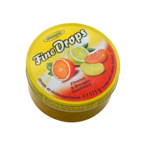 Woogie Fine Drops Lemon Orange Candies 6.1oz 175g