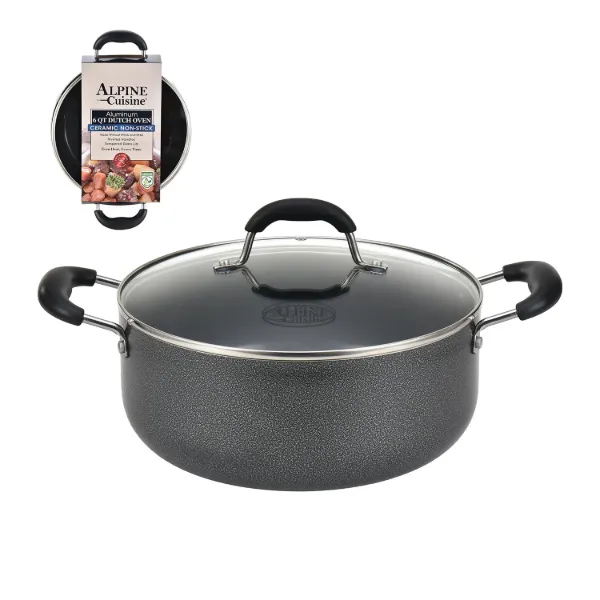 Dutch Oven Aluminum 6Qt Nonstick Coating, Grey Open Stock