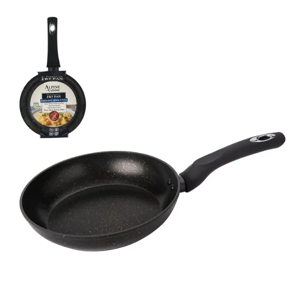 Fry Pan 8in Forged Alum., Nonstick with Marble Coating, Silicon Handle, Black Color,Induction Bottom