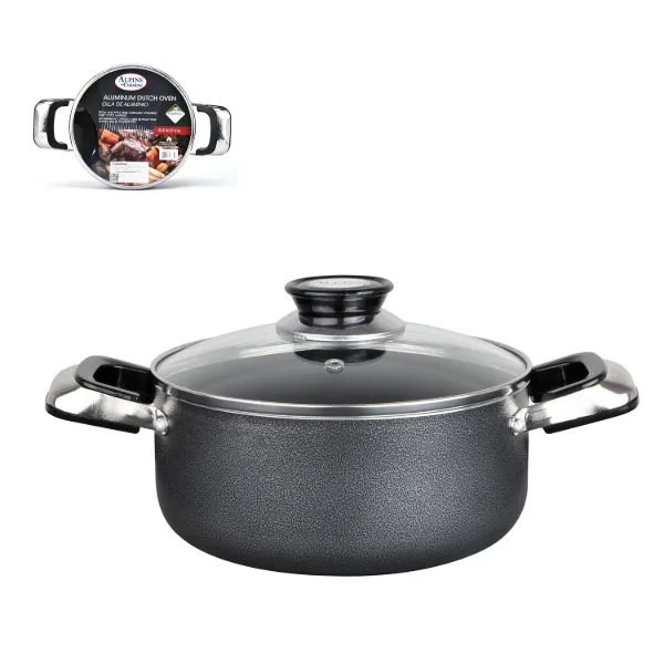 Dutch Oven Aluminum10Qt Nonstick coating, Gray Open stock