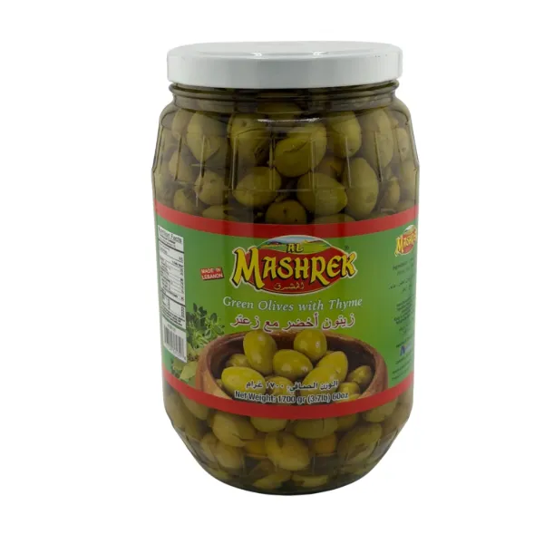 Al Mashrek Green Olives with Thyme 60oz 1700g