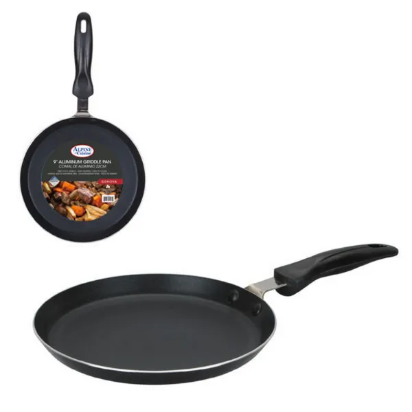 Griddle pan Aluminum 9in Nonstick Coating, Gray