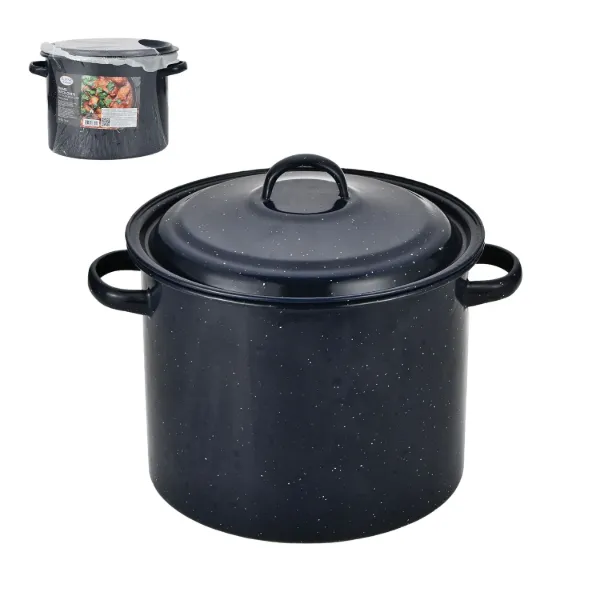 Alpine Cuisine Enamel Steel Dark Blue Speckle Stock Pot 8qt