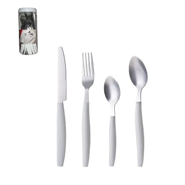 Flatware set 16pc service for 4, White handle