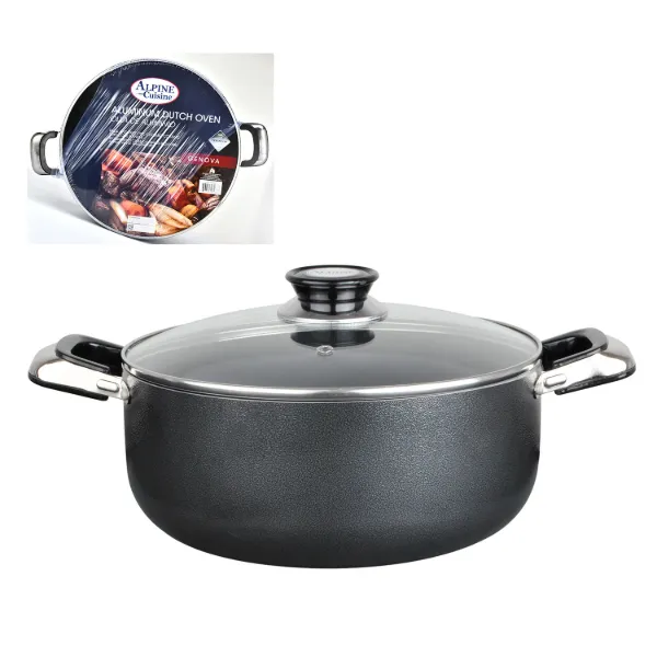 Dutch Oven Aluminum 18Qt, Nonstick coating, Gray open stock