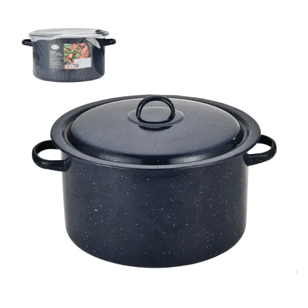 Alpine Cuisine Enamel Steel Dark Blue Speckle Stock Pot 12qt