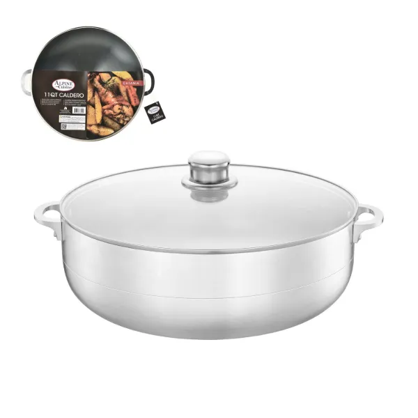 Alum. Caldero 11Qt with Glass lid