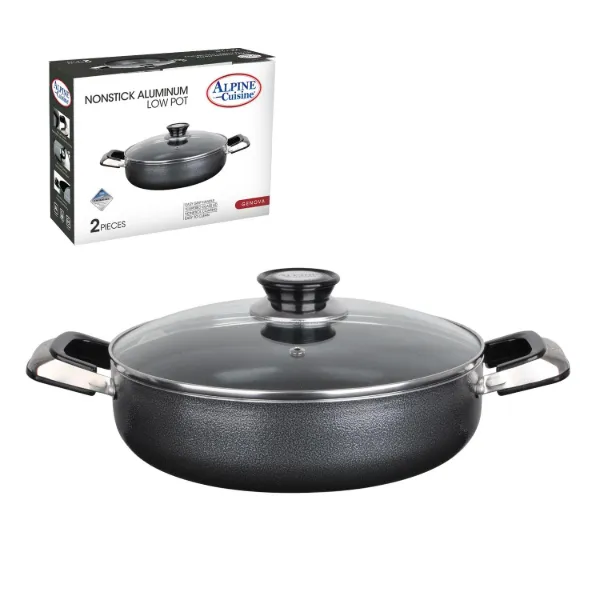 Low Pot Aluminum 6Qt Nonstick coating Gray