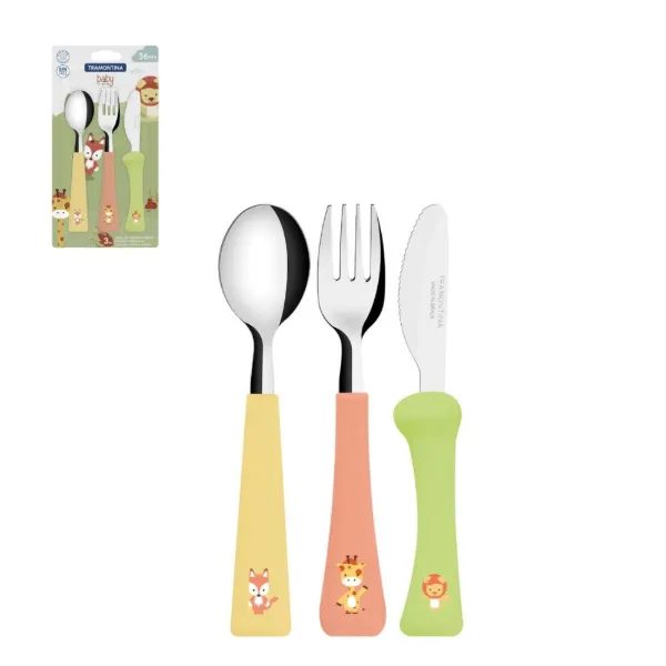 Tramontina 3pc Children Flatware Baby Friends
