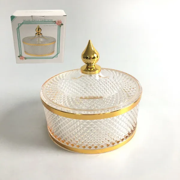 Acrylic Round Serving Tray with Lid 7x6in
