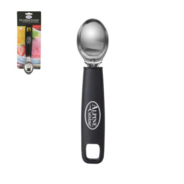 AC SS Ice Cream Scoop with Black TPR Handle 10in