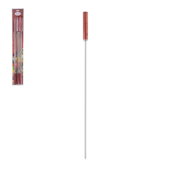 AC Set of 6pc SS BBQ Skewer with Wooden Handle 0.28x0.23in