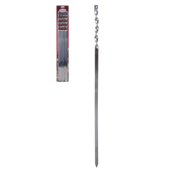 AC Set of 6pc SS BBQ Skewer with Handle 0.5x28in