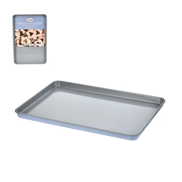 AC 11x17in Chambray Blue Cookie Sheet with Cooling Rack 0.6mm Gray Nonstick coating