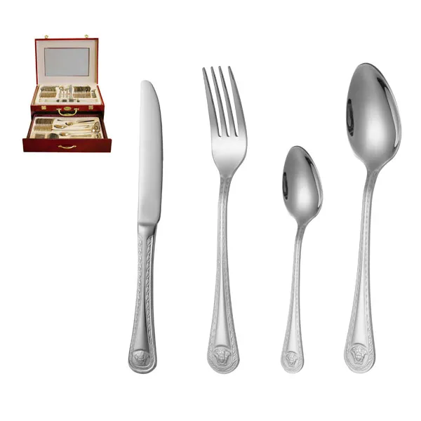 AC Set of 84pc Cutlery in Wooden Case and Polish Finish