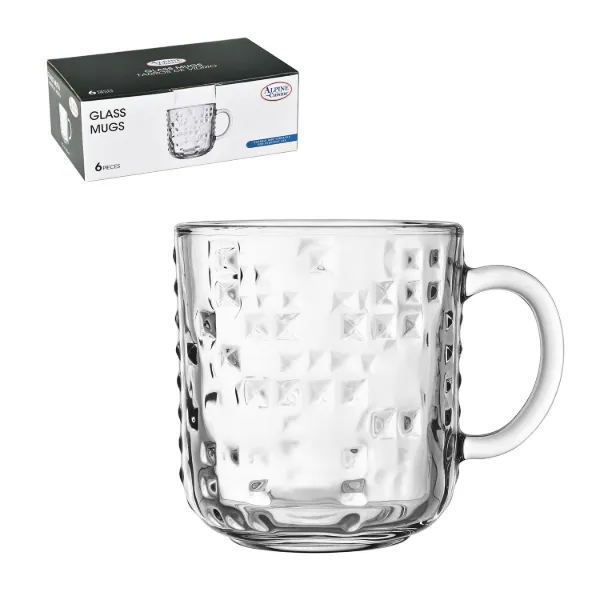 AC  glass mug color box set of 6  280ml 9.46oz
