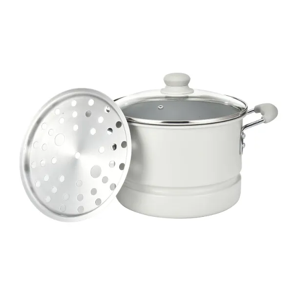 AC Alu. Stock pot 12Qt Cool grey ceramic coating Matt cool grey painting With glass lid