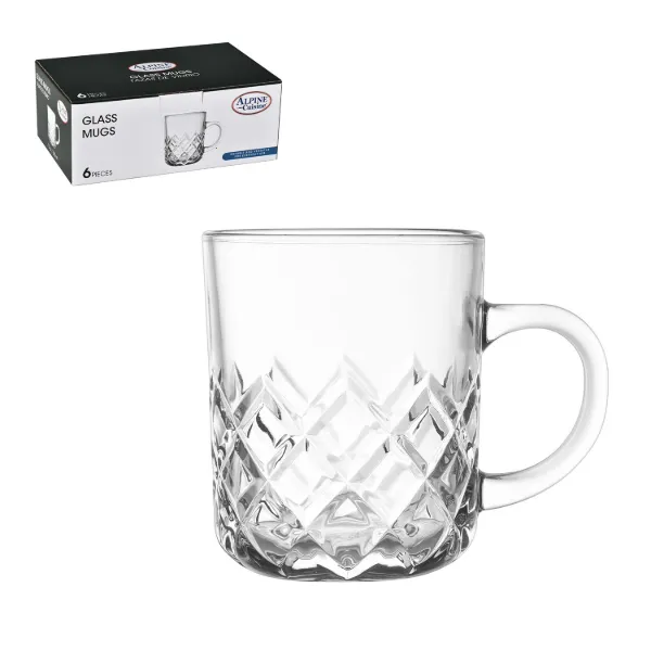AC  glass mug color box set of 6 220ml 7.43oz