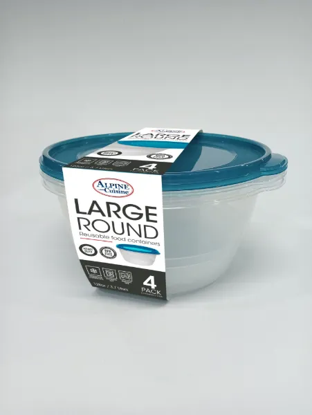 AC 4pk 128oz Round Food Container Heavy Duty
