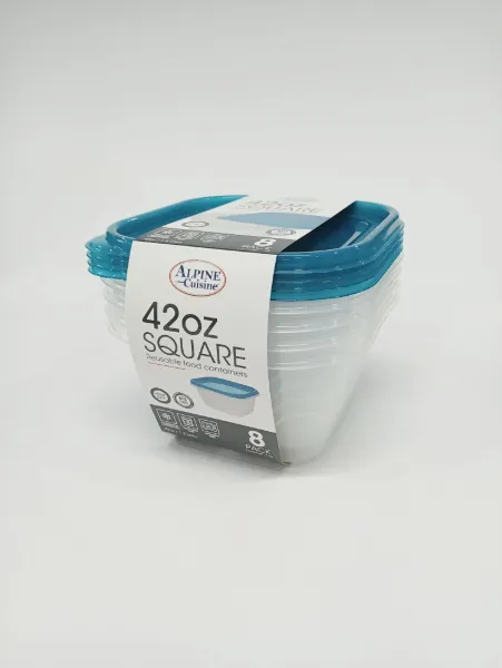 AC 8pk Square Food Container Heavy Duty 42oz