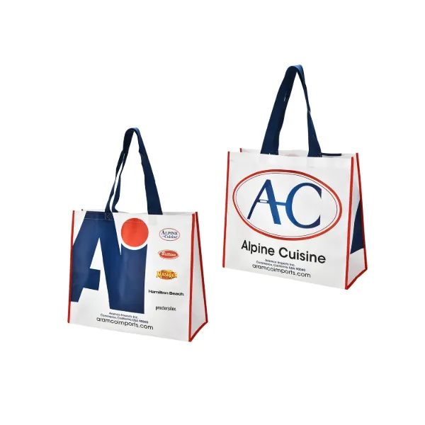 Non woven Shopping Bag 18x16x7.5in, Red Handle