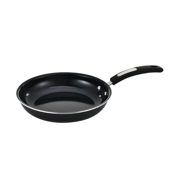 HB Alum Fry Pan Grey and Black Ceramic Interior 8in Black