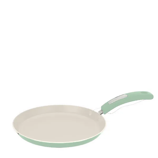 HB 9in Round Griddle Cream Ceramic Coating Sage Paint Softtouch Handle