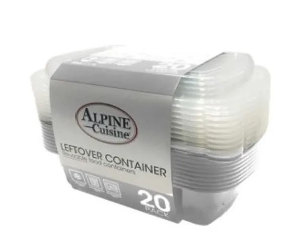 AC 20pk 38oz left over food container Northern Droplet Gray