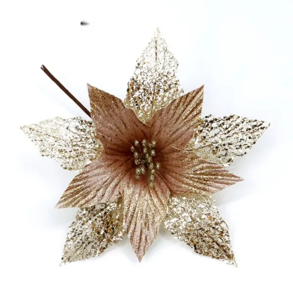 Alpine Decor Poinsettia Stem Red 35x30cm