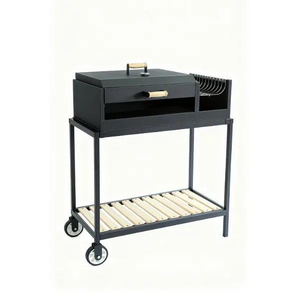 AC BBQ Enamel Grill with Lid and Powder Coating 40x23x44in