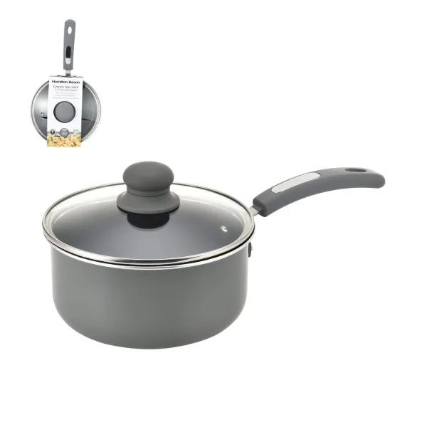 HB Alum Sauce Pan Gray and Black Ceramic Interior 2.3qt 2.5mm - Cool gray 10 No Gradient
