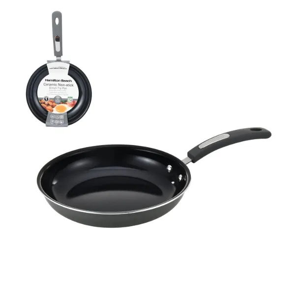 HB Alum Fry Pan Gray and Black Ceramic Interior 8in - Cool gray 10 No Gradient