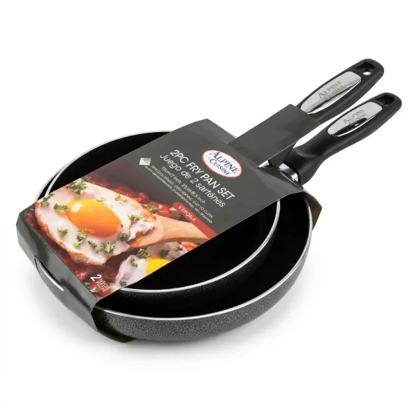 Fry Pan set 2pc Aluminum 7in, 8.5in Nonstick coating, Gray